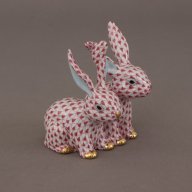 Herend Twisted Bunnies – Luxury Hand-Painted Porcelain Figurine – SKU: 16092000-VHP2