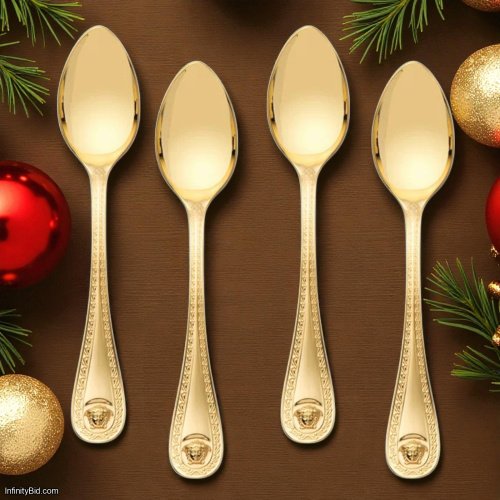 Set of 4 – Versace Medusa Vergoldet Coffee Spoons (Gold-Plated) Item Number: 19300-120930-70007