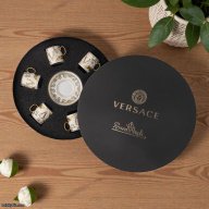 Versace Virtus Gala White – Set of 6 Espresso Cups & Saucers