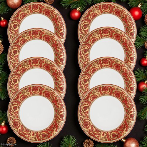 Versace Medusa Garland Red – Dinner Plates (Set of 8) SKU: 19335-409958-10229