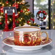 Versace Medusa Garland Red – Tea Cup & Saucer (Set of 4)
