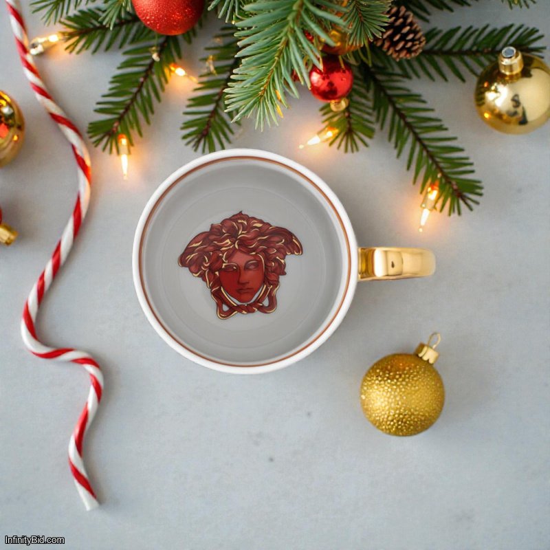 Versace Medusa Garland Red – Mug with Handle (Set of 8)