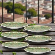 Set of 6 – Versace Medusa Garland Green Bread & Butter Plates (17 cm) – Porcelain SKU: 19335-409959-10217