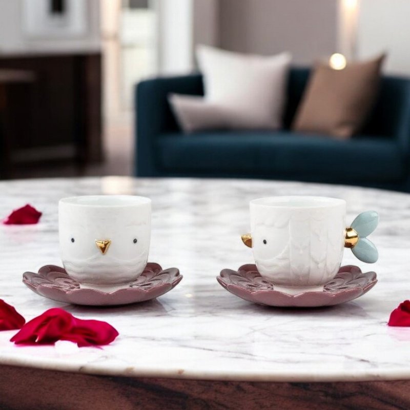 Lladró Kawki Cups & Saucers Set (2 Cups + 2 Saucers) SKU: 01009661