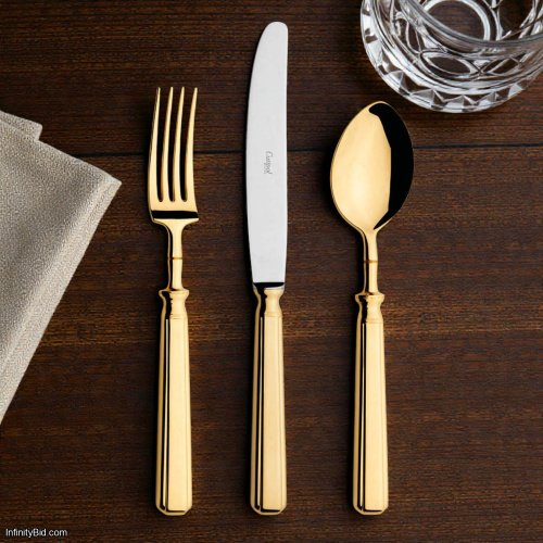 Cutipol Piccadilly Gold – 130-Piece Cutlery Set  Mirror Polished | Gold Plated