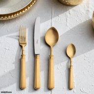 Cutipol Piccadilly Matte Gold Cutlery Set – 130 Pieces Finish: Matte Brushed Gold Plated