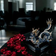 Lladró Great Dragon Sculpture - Blue Enamel Limited Edition  SKU: 01001935