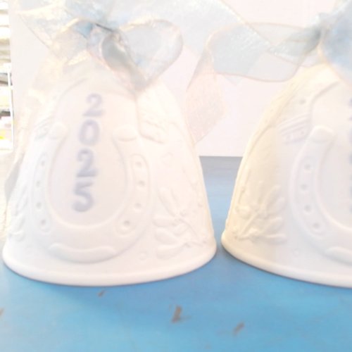 Lladró 2025 Christmas Bell Set of 4 SKU 01018484 | Limited Edition | Scandinavian Design | Handcrafted Porcelain | Organza Ribbon | Special Gift Box | Display Condition Perfect