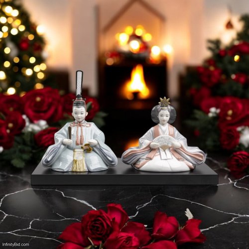 Lladró Hinamatsuri Dolls Figurine Emperor & Empress in Ceremonial Kimonos SKU: 01009246