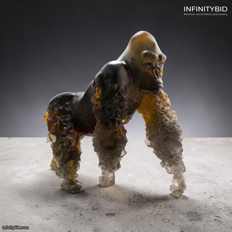 Daum Jean-No Silverback Gorilla – Amber Grey – Limited Edition of 125 – SKU: 05703