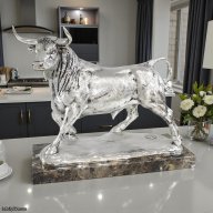 Anglada Silver Wild Bull Figurine – Modern Spanish Masterpiece SKU: 532P