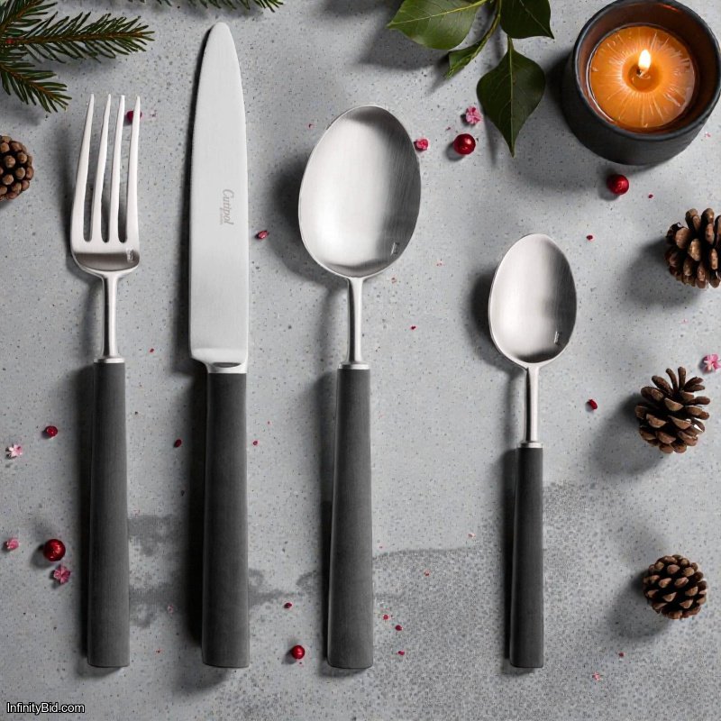 Cutipol Ebony Matte Brushed – 24-Piece Cutlery Set Set Composition (24 Pieces – Serves 6)