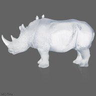 Daum "White Rhinoceros" Sculpture by Jean-François Leroy – Limited Edition SKU: 03400