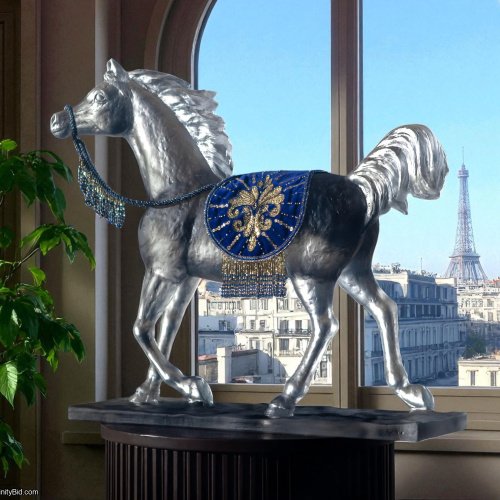 Daum The Majestic Imperial – Horse Sculpture | Limited Edition of 25 | White-Gray Crystal | SKU: 05491-4