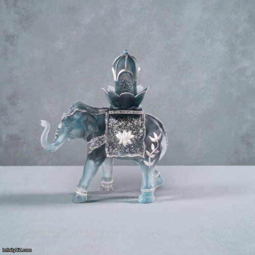 Daum “Shalmara” Elephant – Blue-Grey with Palladium Finish | Limited Edition (25 Pieces) SKU: 05878-1