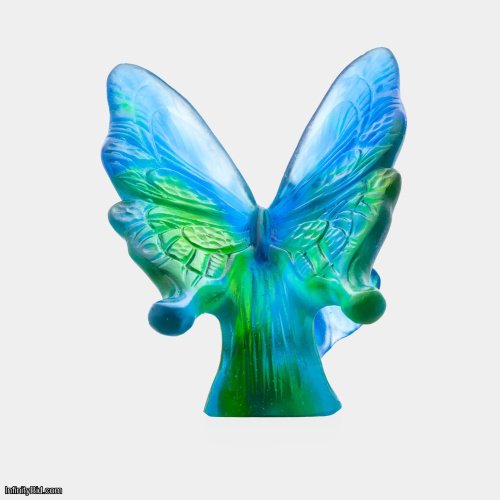 Daum Butterfly Crystal Sculpture – Blue & Green SKU: 05737-1