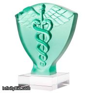 Daum Caduceus Symbol Crystal Sculpture SKU: 05571