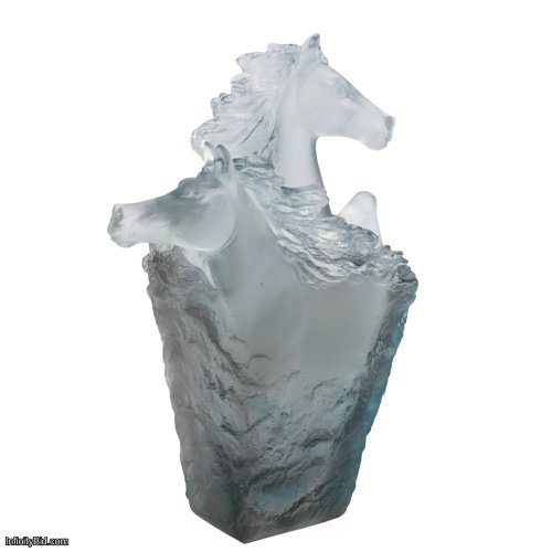 Daum Cavalcade Pencil Holder – Blue-Grey Crystal Horse SKU: 05715
