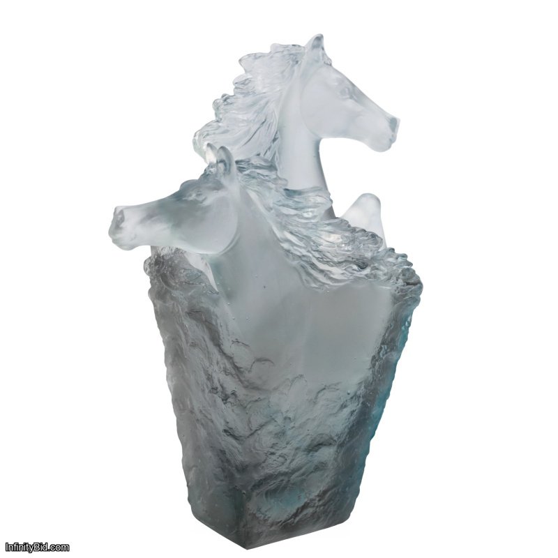 Daum Cavalcade Pencil Holder – Blue-Grey Crystal Horse SKU: 05715