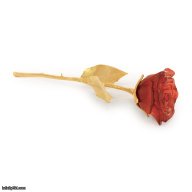 Daum Eternal Rose Crystal Sculpture – Passionate Red and Gold ​SKU: 05590