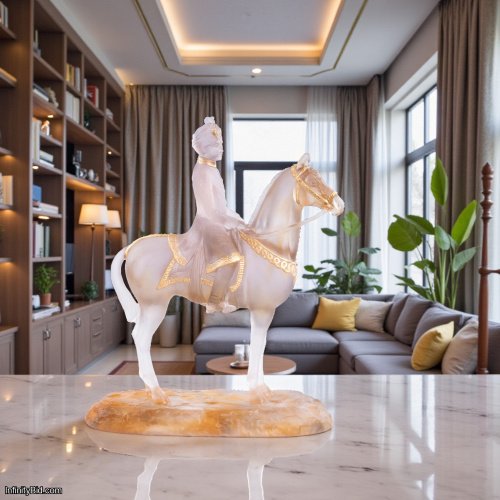 Daum Marwari Horseman – Limited Edition with Hand-Applied Gold Leaf