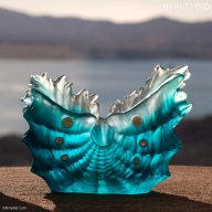 Daum Medium Mayan Shell Vase – Limited Edition Blue Crystal 05820