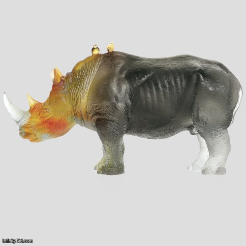 Daum Rhinoceros Sculpture – Amber and Grey Limited Edition SKU: 03400-1