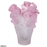 Daum Rose Passion Mini Vase - Green and Pink French Crystal  SKU: 5264-1/C