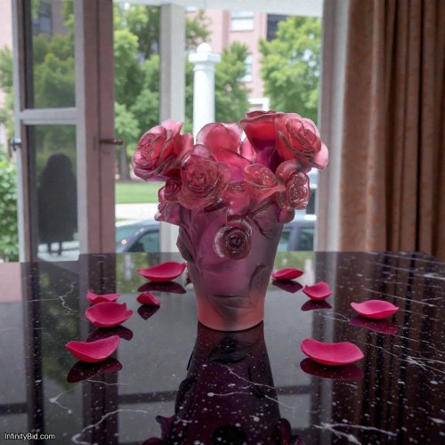 Daum Rose Passion – Small Vase (Red & Purple) SKU: 05287-5