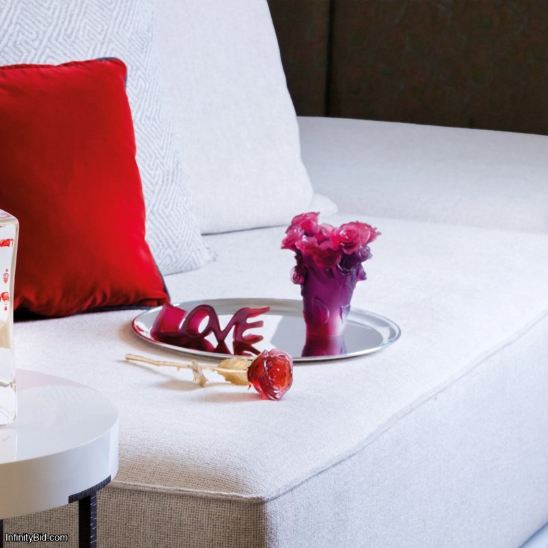 Daum Rose Passion – Small Vase (Red & Purple) SKU: 05287-5