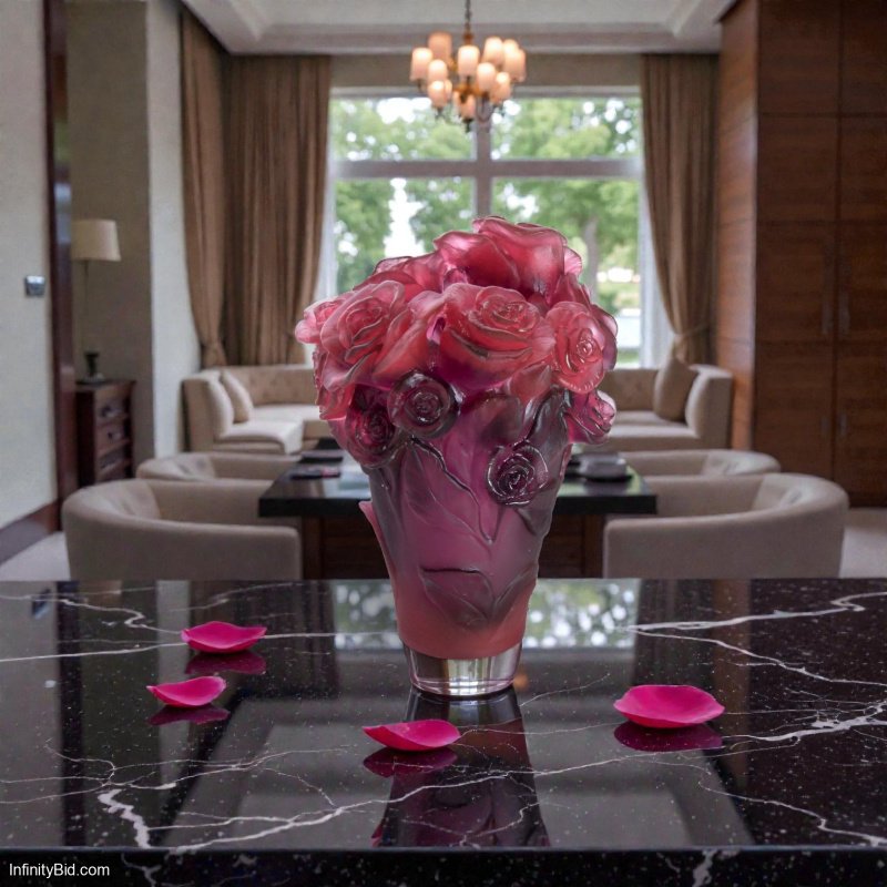 Daum Rose Passion – Small Vase (Red & Purple) SKU: 05287-5