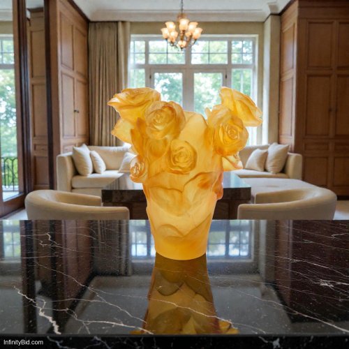 Daum Rose Passion – Small Vase (Yellow) SKU: 05287-8