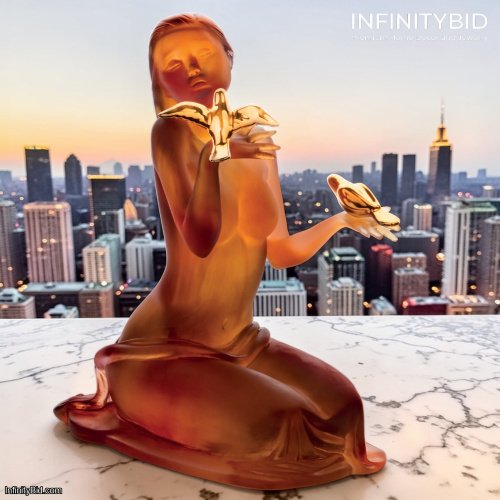 Daum Sara and Bird Sculpture Crystal Limited Edition SKU: 05605