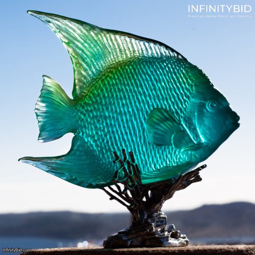 Daum Turquoise Royal Angelfish – Mer de Corail Collection – SKU: 05729-3