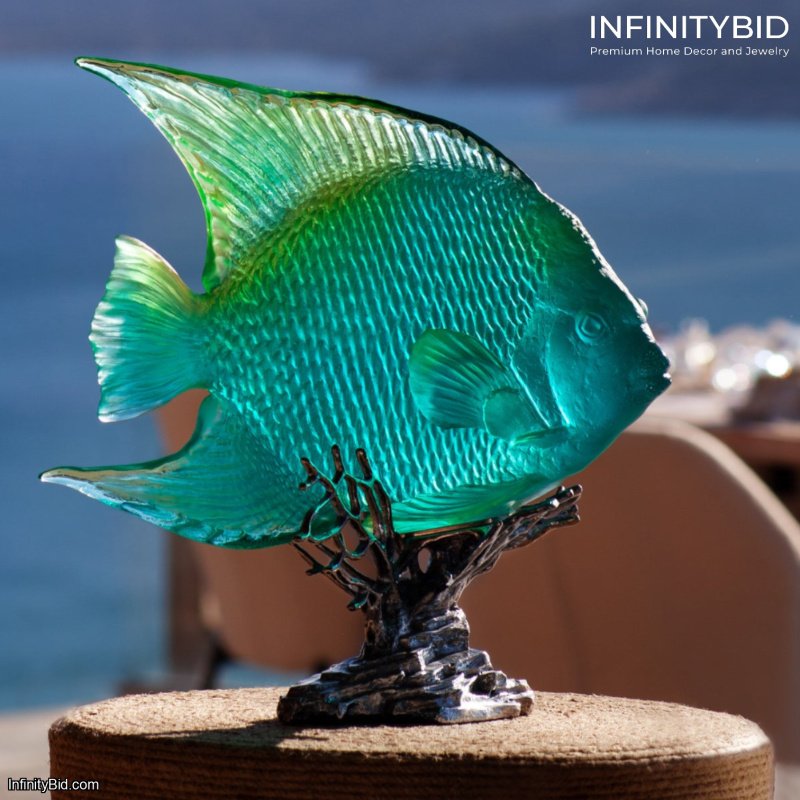 Daum Turquoise Royal Angelfish – Mer de Corail Collection – SKU: 05729-3