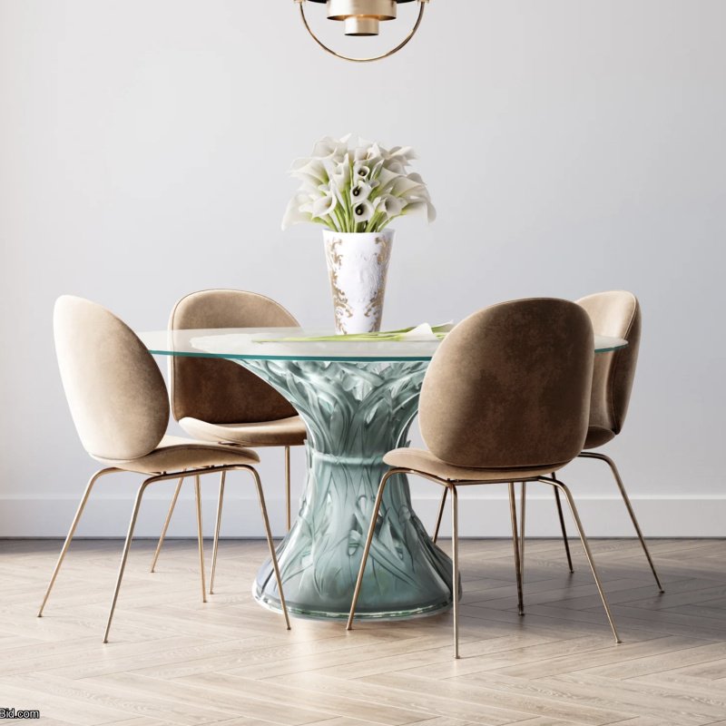 Daum Végétale Table – Blue-Grey Crystal (6 Elements) SKU: 05392-2