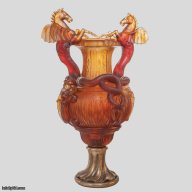 Daum Chevaux Ailés Winged Horses Vase - Amber Limited Edition  SKU: 03207-3