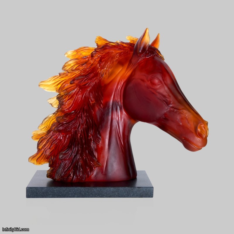Daum “Amber Horse Head” Sculpture Limited Edition of 500  SKU: 05696