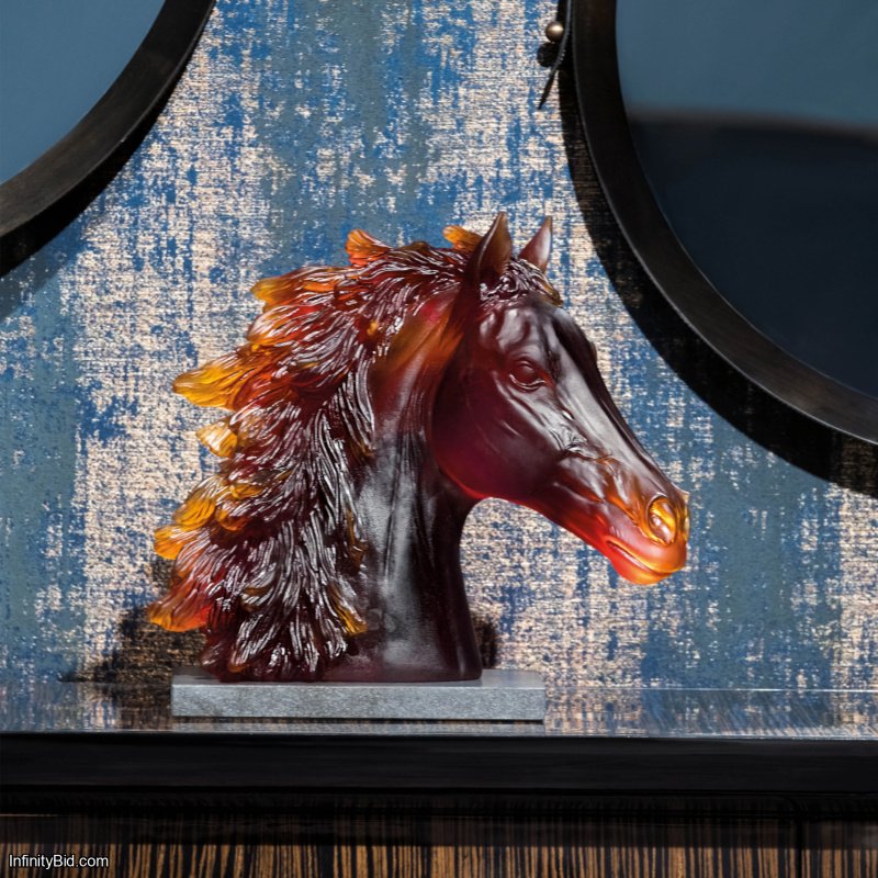 Daum “Amber Horse Head” Sculpture Limited Edition of 500  SKU: 05696