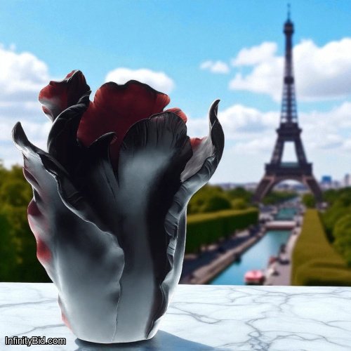 Daum Large Tulip Vase – Dark Purple – Numbered Edition SKU: 03574-5