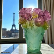 Daum Rose Passion Vase – Green & Pink (Numbered Edition) SKU: 05282