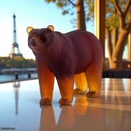 Daum Bear in Dark Amber Crystal SKU: 05423