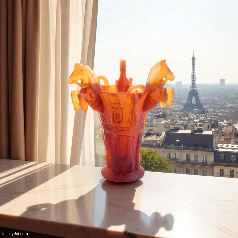 Daum Small Vase – Rêve Équestre | Amber Crystal Artistry SKU: 05861