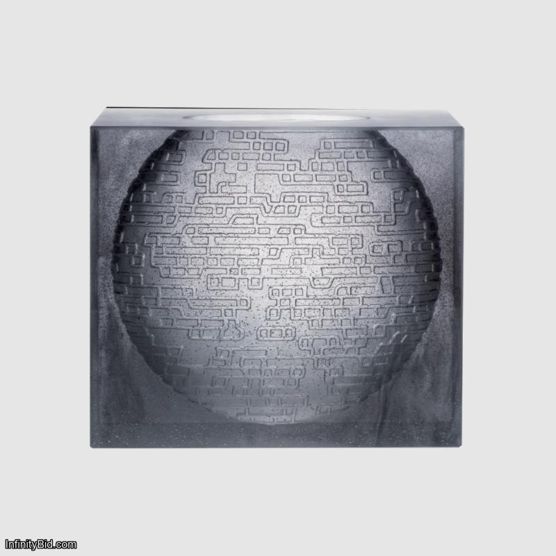 Daum Kumara Vase in Grey by Jean-Marie Massaud 125 ex 03196