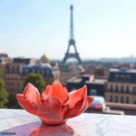 DAUM Bowl Red 03228-3 French Crystal Made in France
