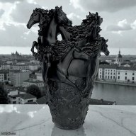 Daum Cavalcade – Magnum Horse Vase (Black) Limited Edition of 175 SKU: 05381-15