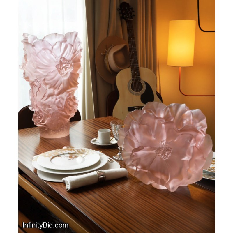 Daum Camelia Large Vase Pink Crystal Pâte de Verre 05730-1
