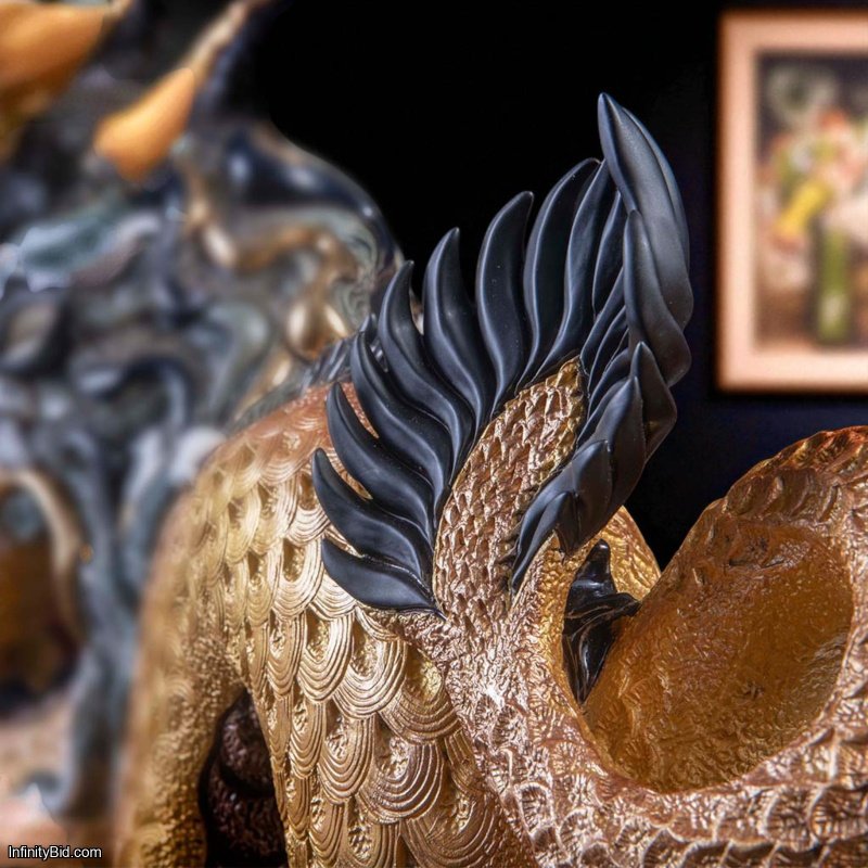 De Rosa King Chinese Dragon Sculpture: Limited Edition of 88 Handmade Luxury Art Figurine | SKU: 1401