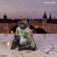 Herend Gorilla – Limited Edition Platinum and Black – SKU: 16156000-SP773