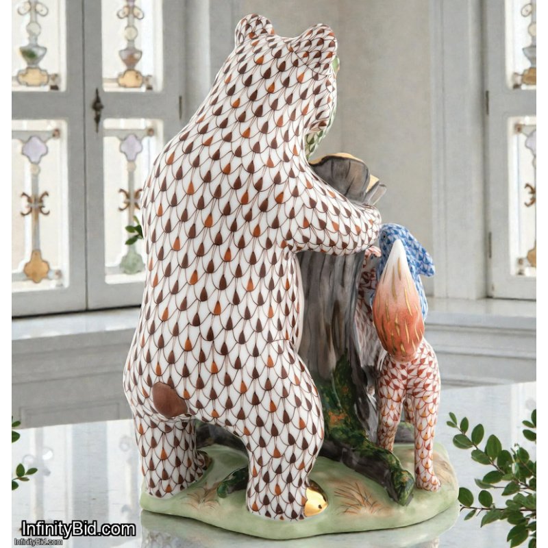 Herend Forest Friends Porcelain Figurine Bear Fox Rabbit Owl 16182000-VHS155